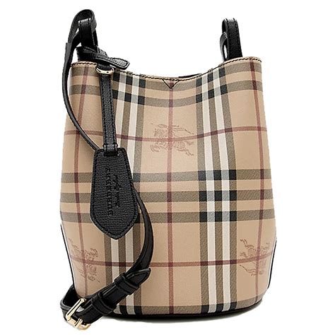 burberry small lorne haymarket check bucket bag